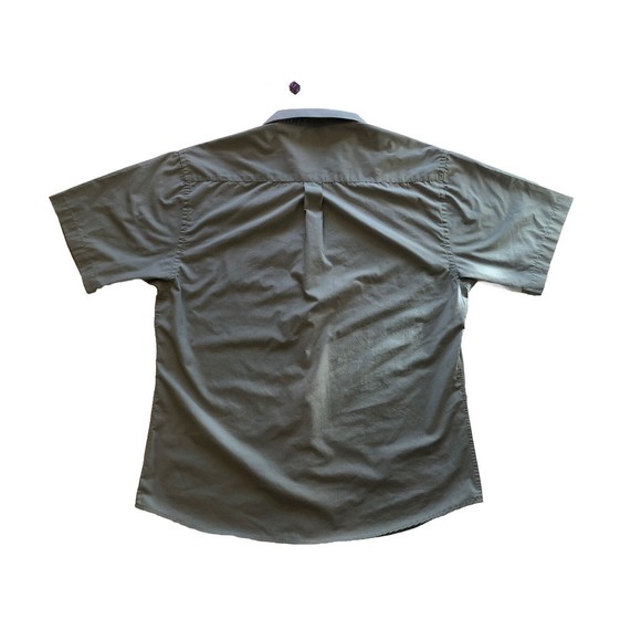 Protocol Men’s Button Up Short Sleeve Shirt Gray Blue 16 1/2 34-35 - Picture 2 of 8